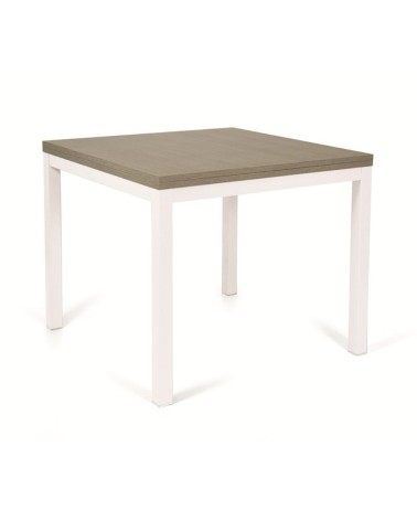 Tavolo allungabile Monster 90x90 colore bianco e piano larice grigio