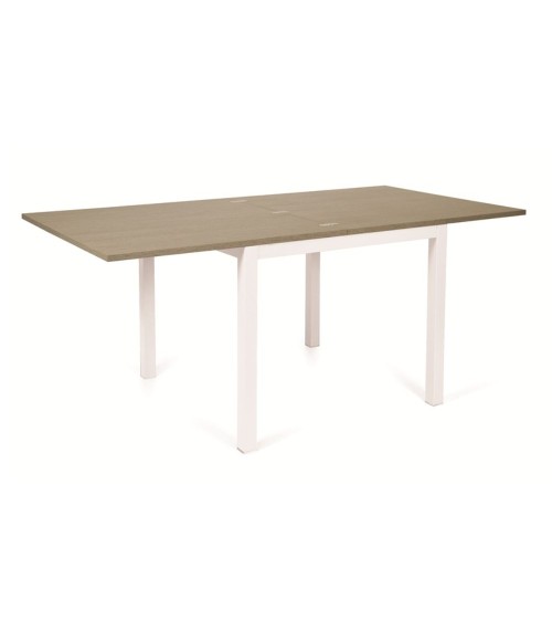 Tavolo allungabile Monster 90x90 colore bianco e piano larice grigio