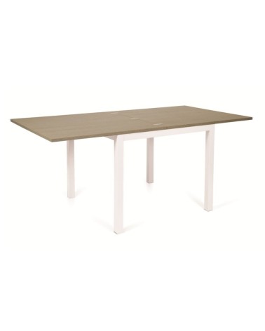 Tavolo allungabile Monster 90x90 colore bianco e piano larice grigio