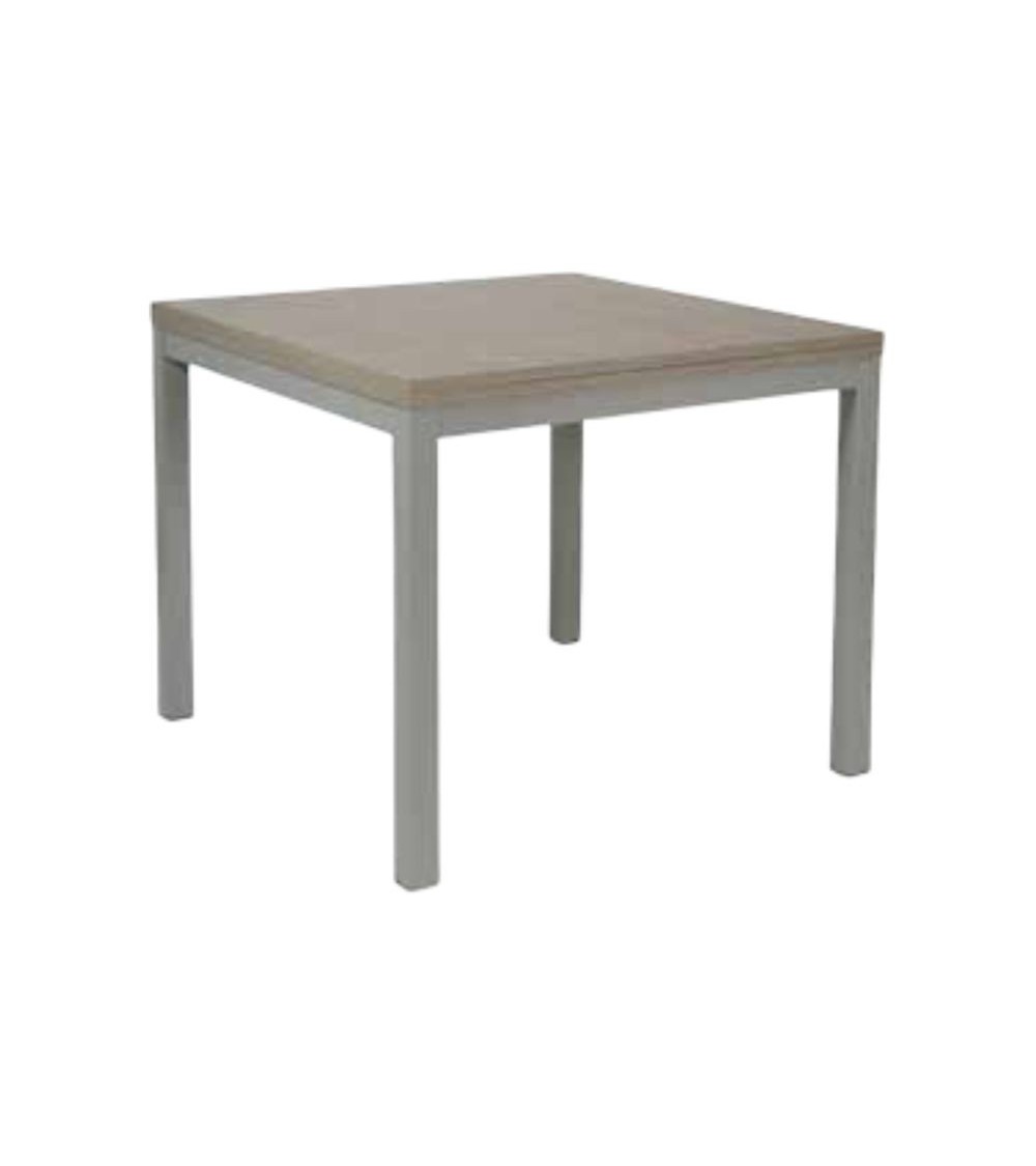 Tavolo allungabile Monster 90x90 struttura alluminio e piano larice grigio