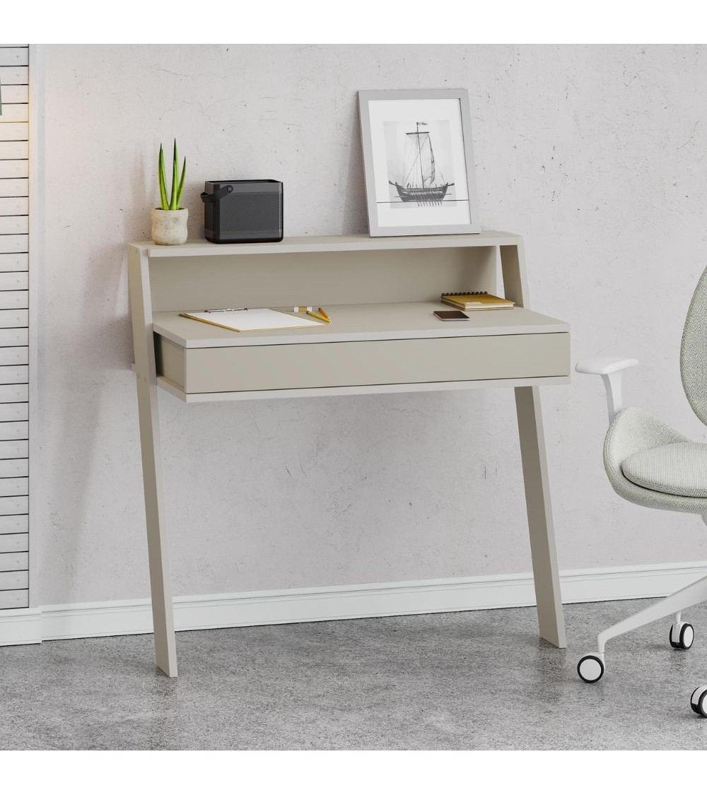 Scrivania da parete cashmere con cassetto Cowork 94 cm.