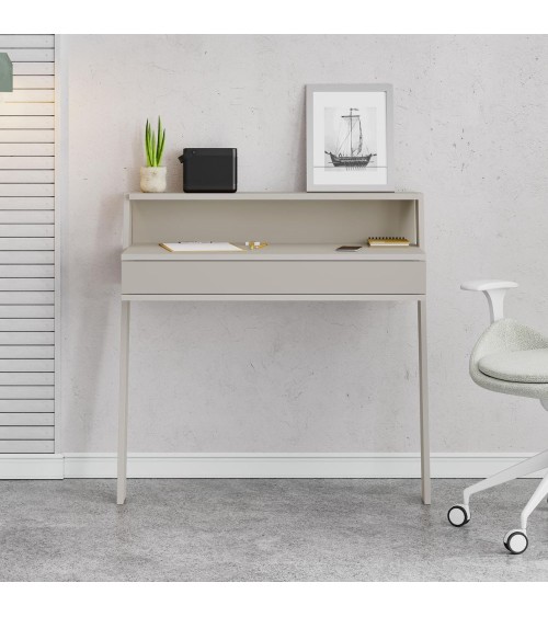 Scrivania da parete cashmere con cassetto Cowork 94 cm.