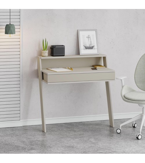 Scrivania da parete cashmere con cassetto Cowork 94 cm.