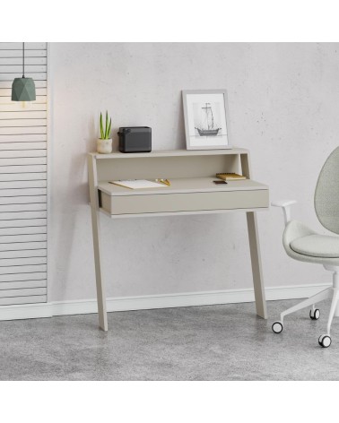 Scrivania da parete cashmere con cassetto Cowork 94 cm.