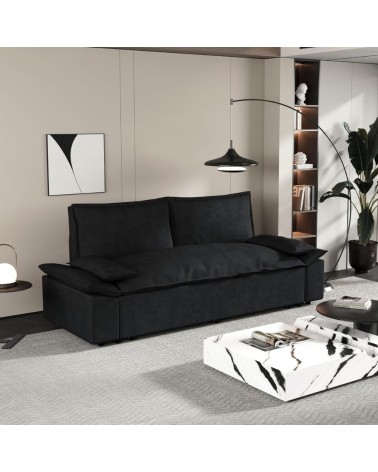 Divano letto Belly 2 posti effetto velluto colore nero