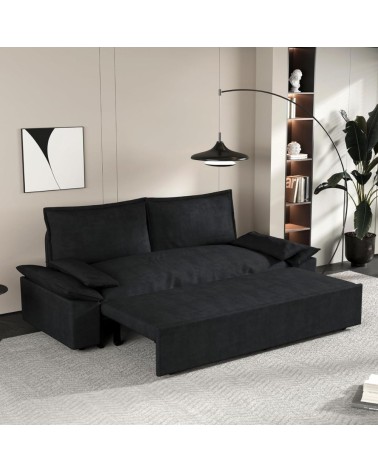 Divano letto Belly 2 posti effetto velluto colore nero