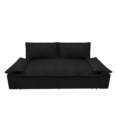 Divano letto Belly 2 posti effetto velluto colore nero