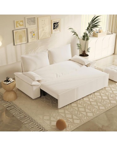 Divano letto Belly 2 posti effetto velluto colore beige