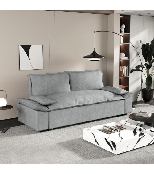Divano letto Belly 2 posti effetto velluto colore grigio