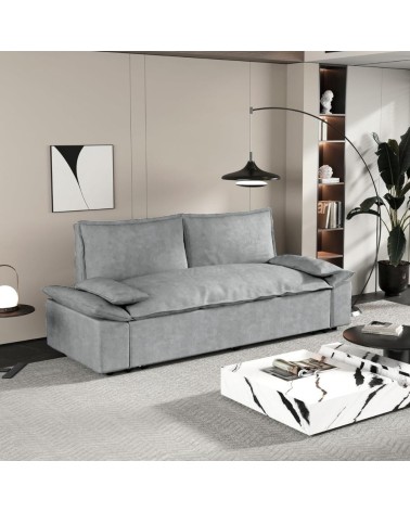Divano letto Belly 2 posti effetto velluto colore grigio