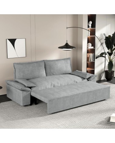 Divano letto Belly 2 posti effetto velluto colore grigio