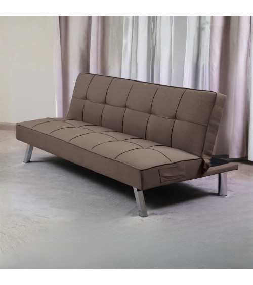 Divano letto Daynora in tessuto colore brown