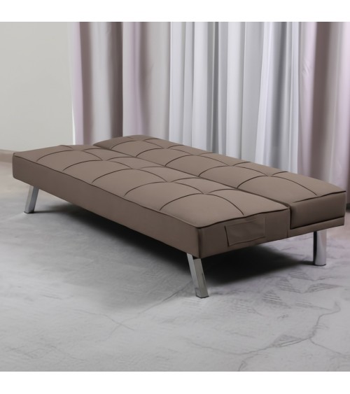 Divano letto Daynora in tessuto colore brown