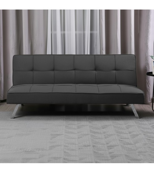 Divano letto Daynora in tessuto colore grigio scuro