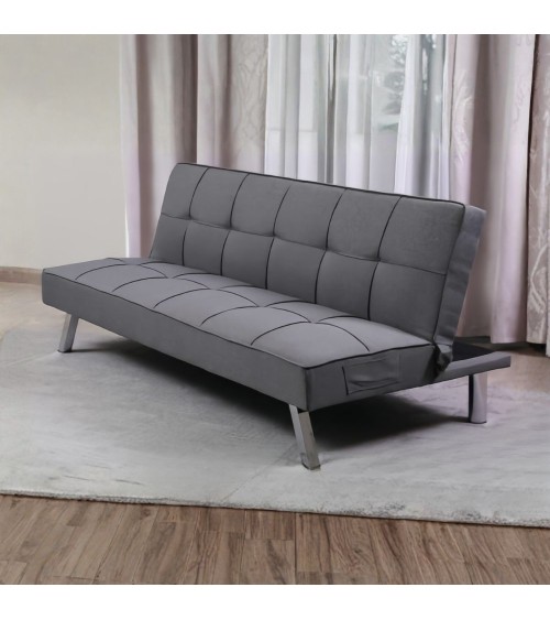 Divano letto Daynora in tessuto colore grigio scuro