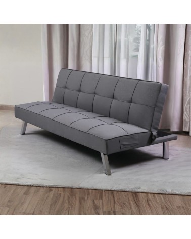 Divano letto Daynora in tessuto colore grigio scuro