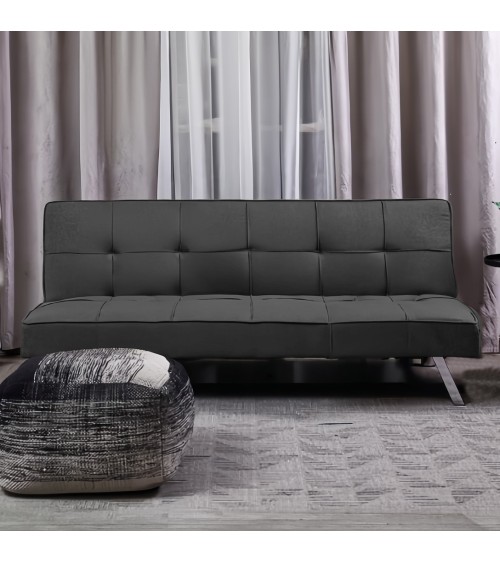 Divano letto Daynora in tessuto colore grigio scuro