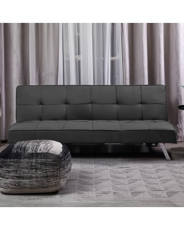 Divano letto Daynora in tessuto colore grigio scuro