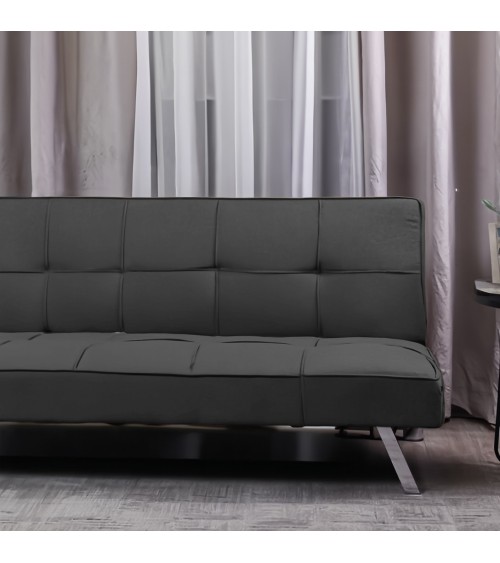 Divano letto Daynora in tessuto colore grigio scuro