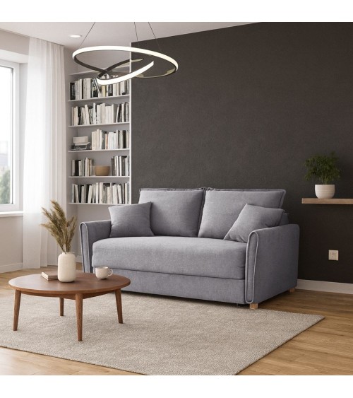 Divano letto Cassie con contenitore in Barrel 83 grigio