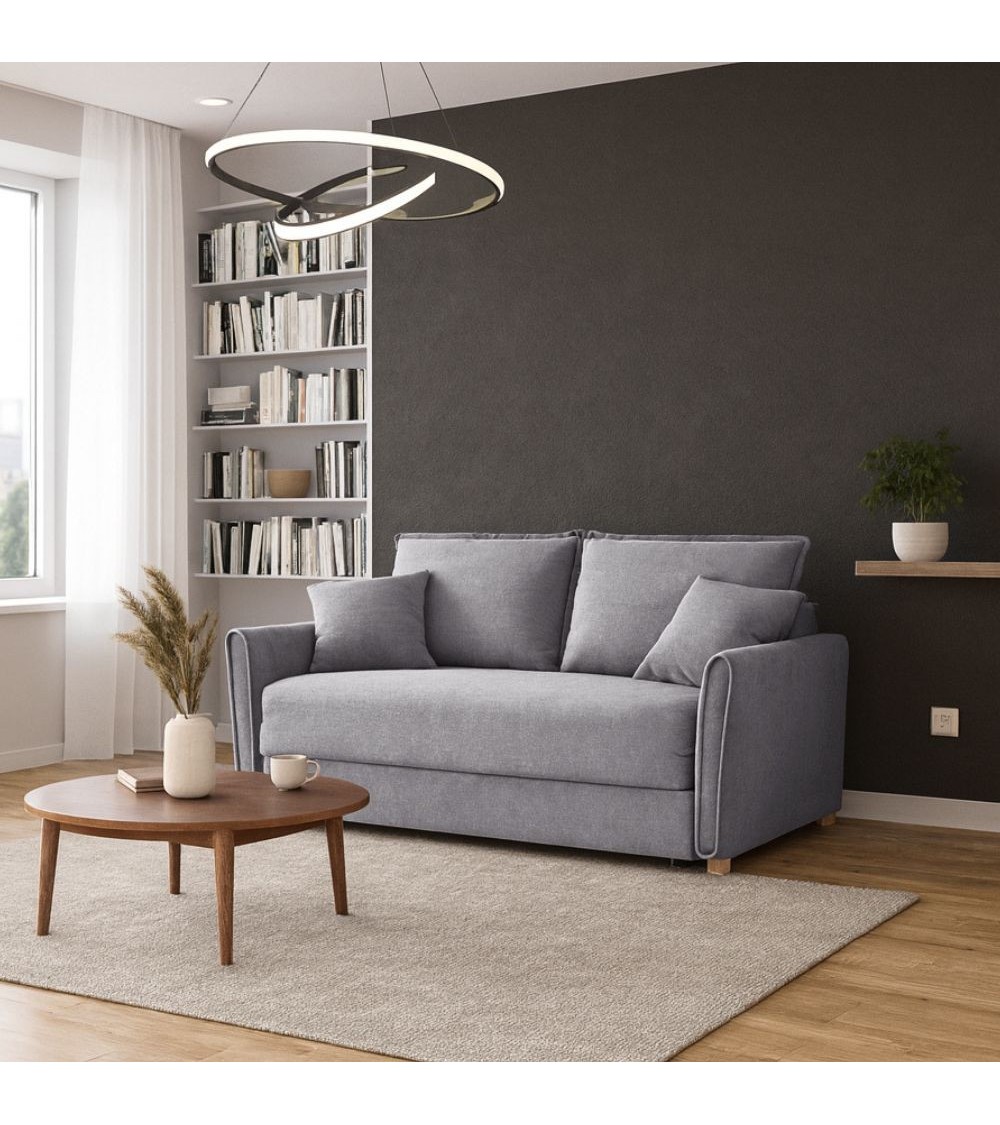 Divano letto Cassie con contenitore in Barrel 83 grigio