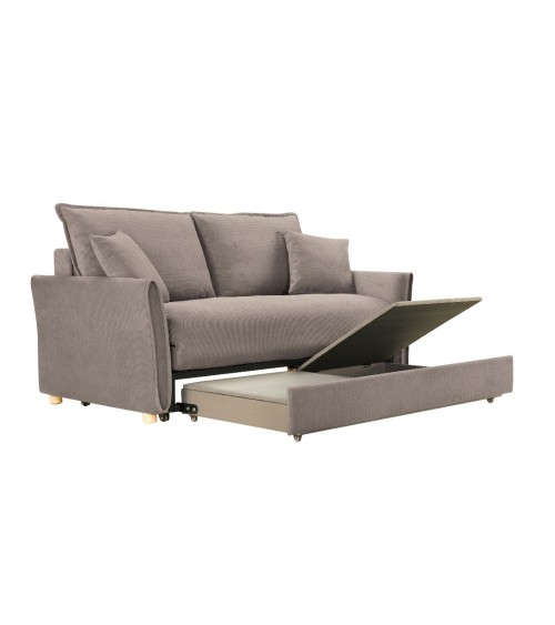 Divano letto Cassie con contenitore in Barrel 19 taupe