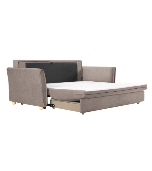 Divano letto Cassie con contenitore in Barrel 19 taupe