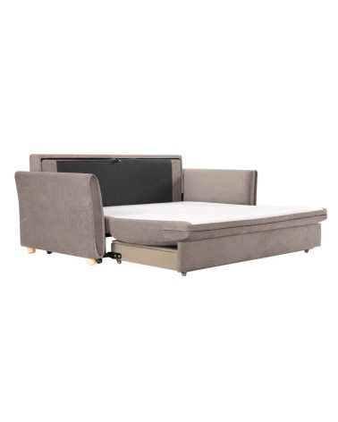 Divano letto Cassie con contenitore in Barrel 19 taupe