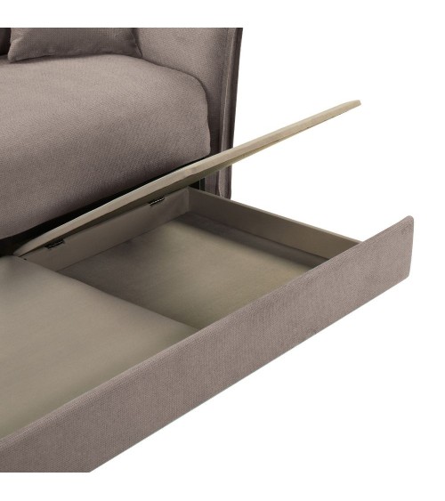 Divano letto Cassie con contenitore in Barrel 19 taupe