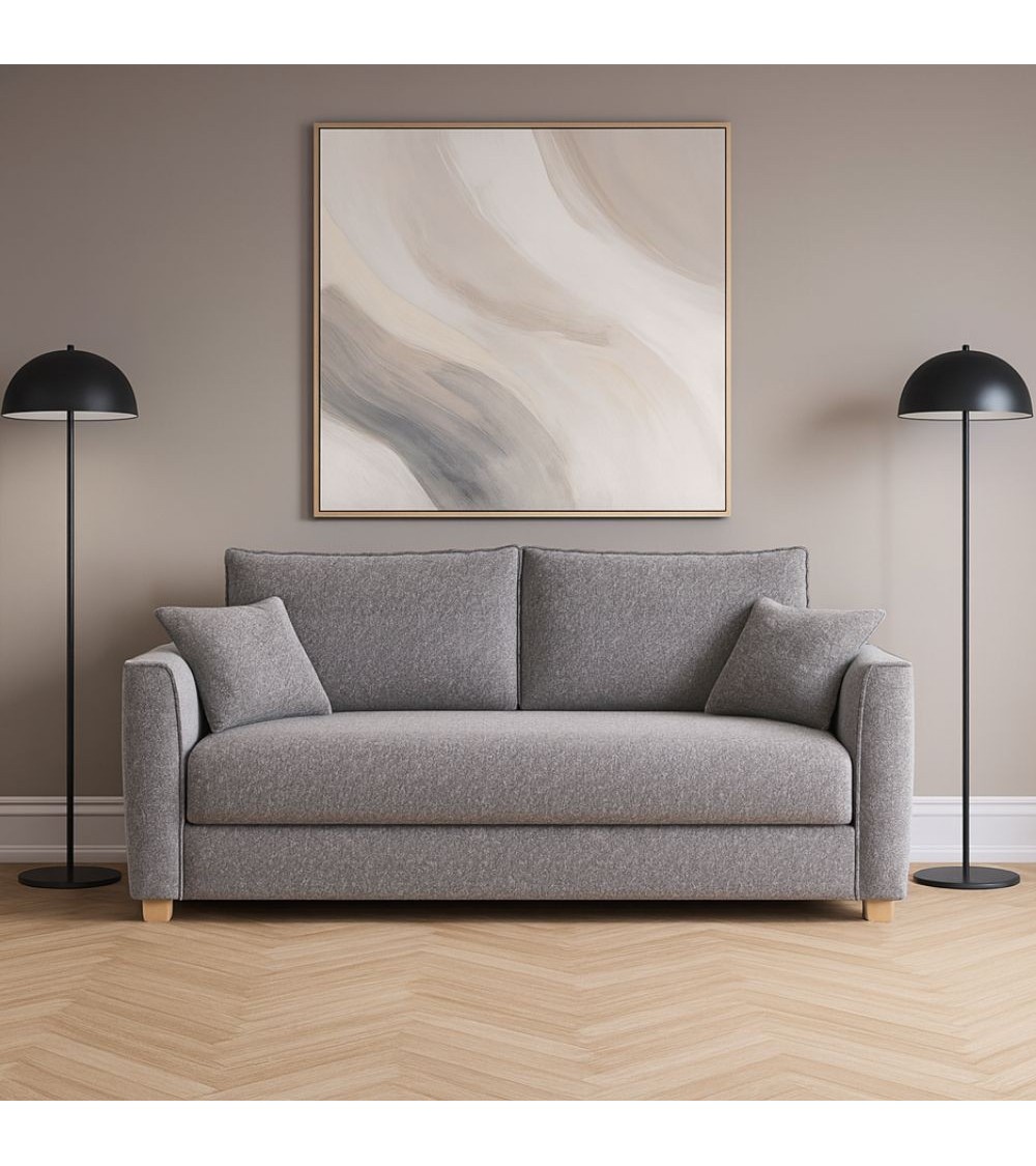 Divano letto Cosy con contenitore in Barrel 83 grigio