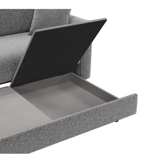 Divano letto Cosy con contenitore in Barrel 83 grigio