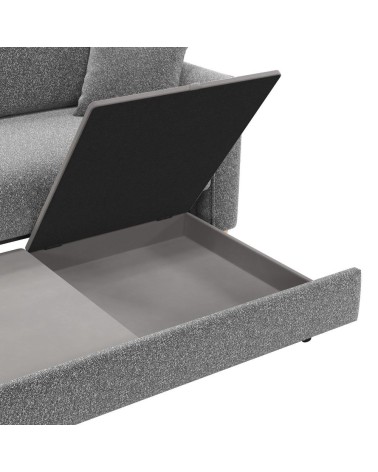 Divano letto Cosy con contenitore in Barrel 83 grigio