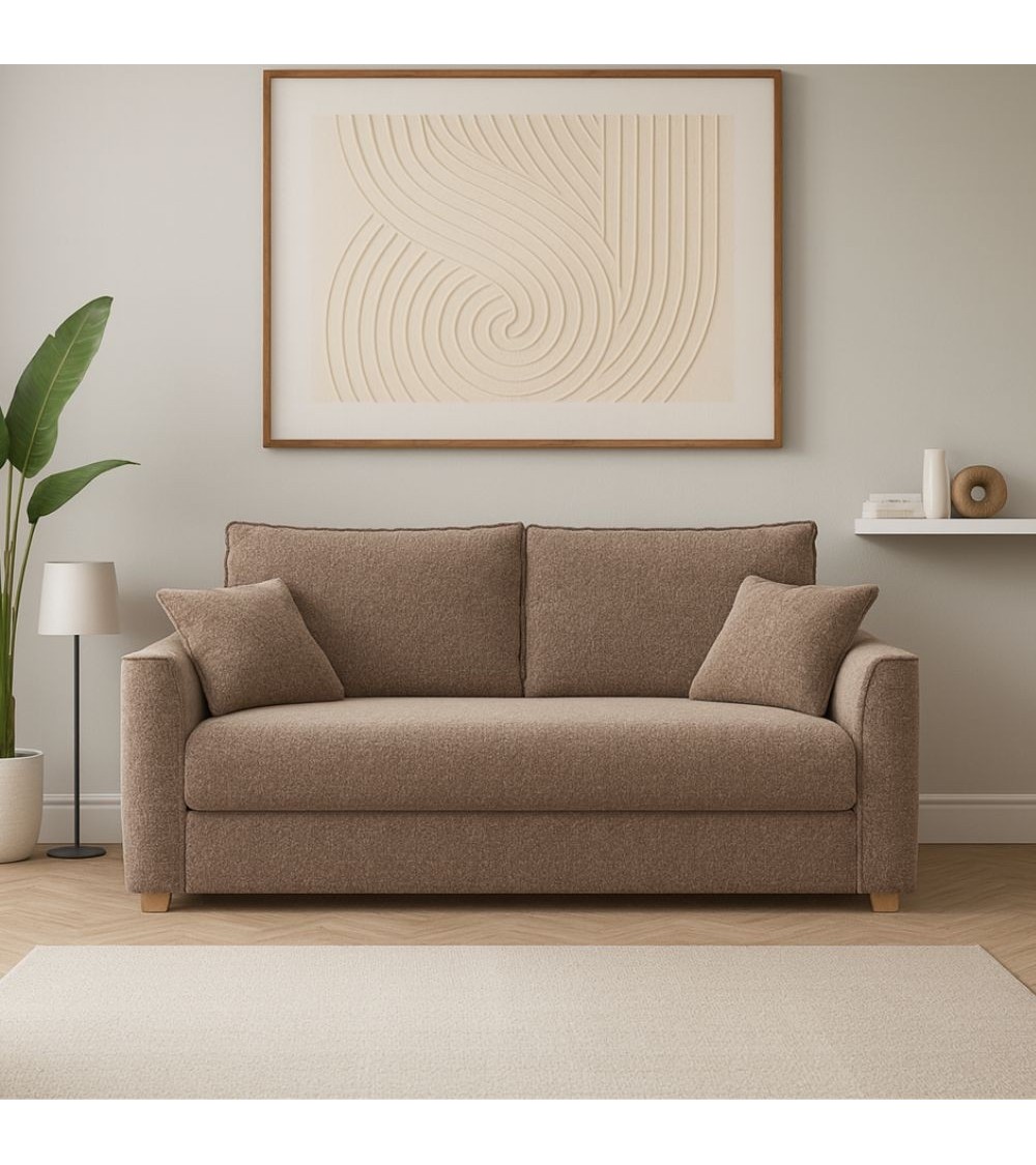 Divano letto Cosy con contenitore in Barrel 19 taupe