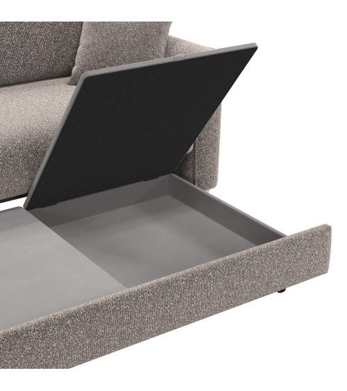 Divano letto Cosy con contenitore in Barrel 19 taupe