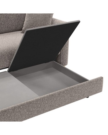 Divano letto Cosy con contenitore in Barrel 19 taupe