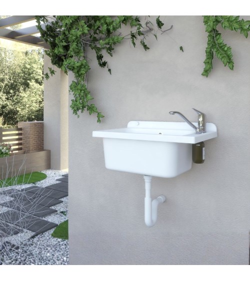 Pilozzo a muro 2051FSCAT con kit di scarico autopulente 58x38 cm. colore bianco