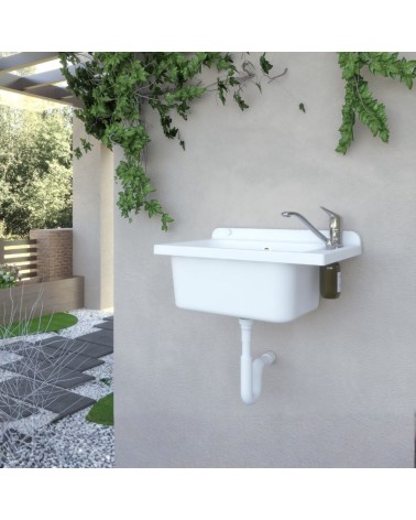 Pilozzo a muro 2051FSCAT con kit di scarico autopulente 58x38 cm. colore bianco