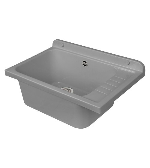 Pilozzo a muro 2051FGSCAT con kit di scarico autopulente 58x38 cm. colore grigio