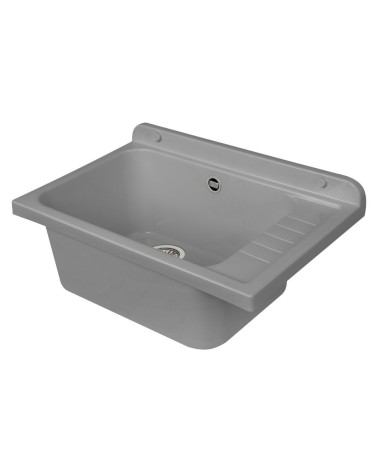 Pilozzo a muro 2051FGSCAT con kit di scarico autopulente 58x38 cm. colore grigio