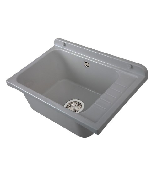 Pilozzo a muro 2051FGSCAT con kit di scarico autopulente 58x38 cm. colore grigio