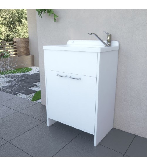 Mobile lavatoio salvaspazio Platone 58x38 cm. colore bianco