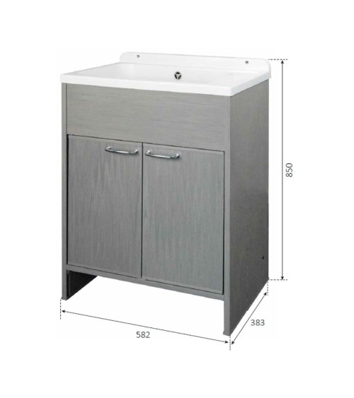 Mobile lavatoio salvaspazio Platone 58x38 cm. colore bianco