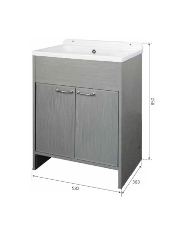 Mobile lavatoio salvaspazio Platone 58x38 cm. colore bianco