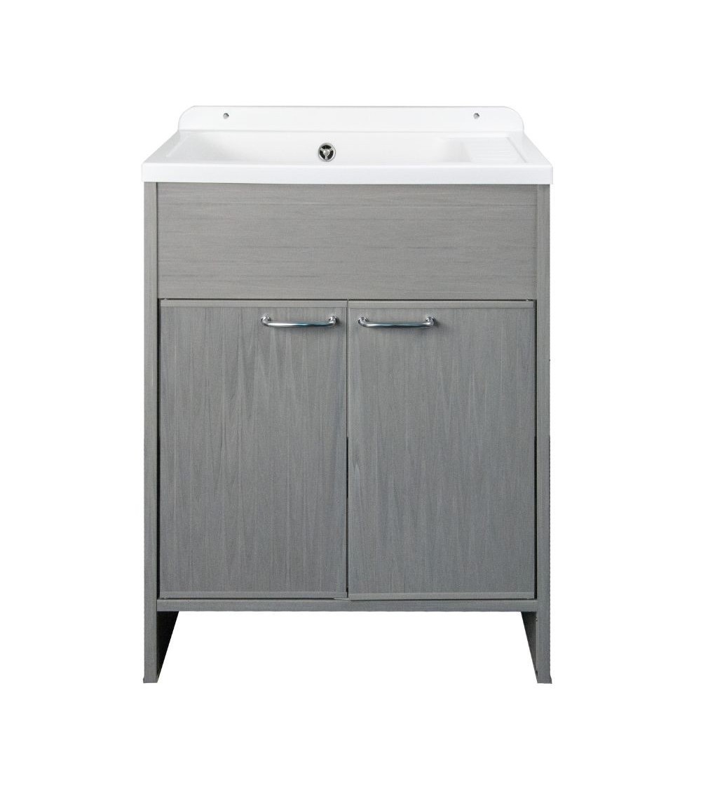 Mobile lavatoio salvaspazio Platone 58x38 cm. colore rovere grigio