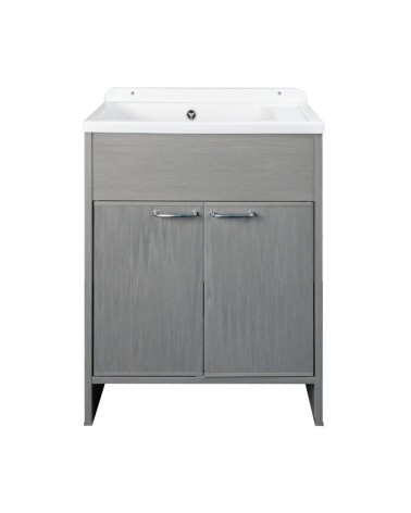 Mobile lavatoio salvaspazio Platone 58x38 cm. colore rovere grigio