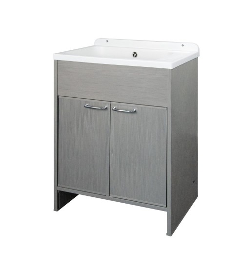 Mobile lavatoio salvaspazio Platone 58x38 cm. colore rovere grigio