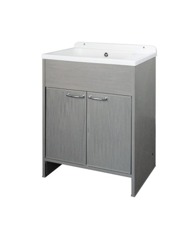 Mobile lavatoio salvaspazio Platone 58x38 cm. colore rovere grigio