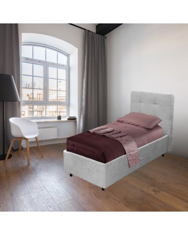 Letto singolo Ascoli contenitore in tessuto Enjoy 20 grigio chiaro