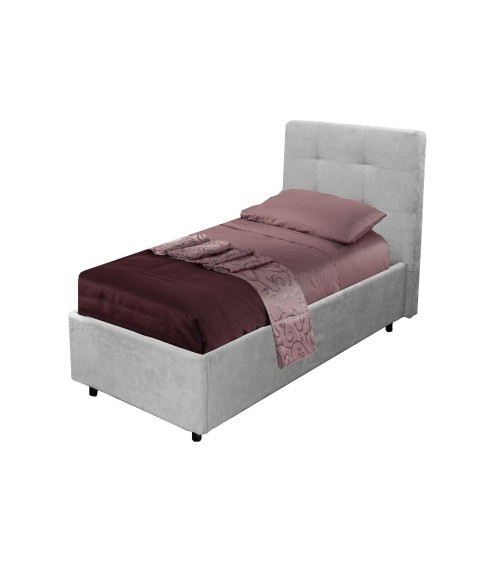 Letto singolo Ascoli contenitore in tessuto Enjoy 20 grigio chiaro