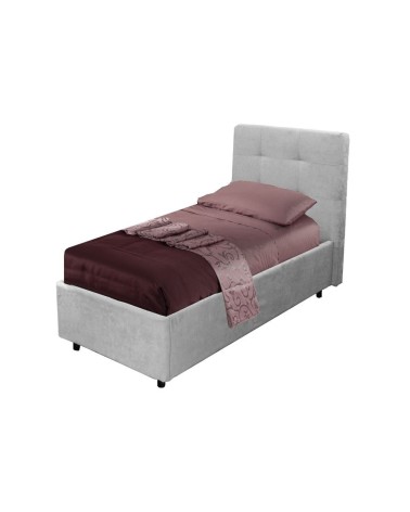 Letto singolo Ascoli contenitore in tessuto Enjoy 20 grigio chiaro